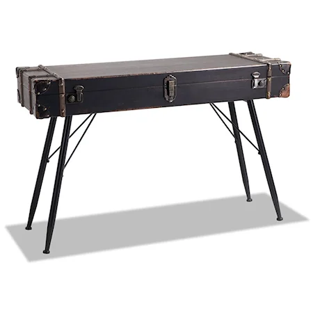 Industrial Trunk Sofa Table with Storage